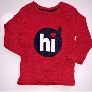 Red Toddler Valentine V-Day Heart long Sleeved Tee